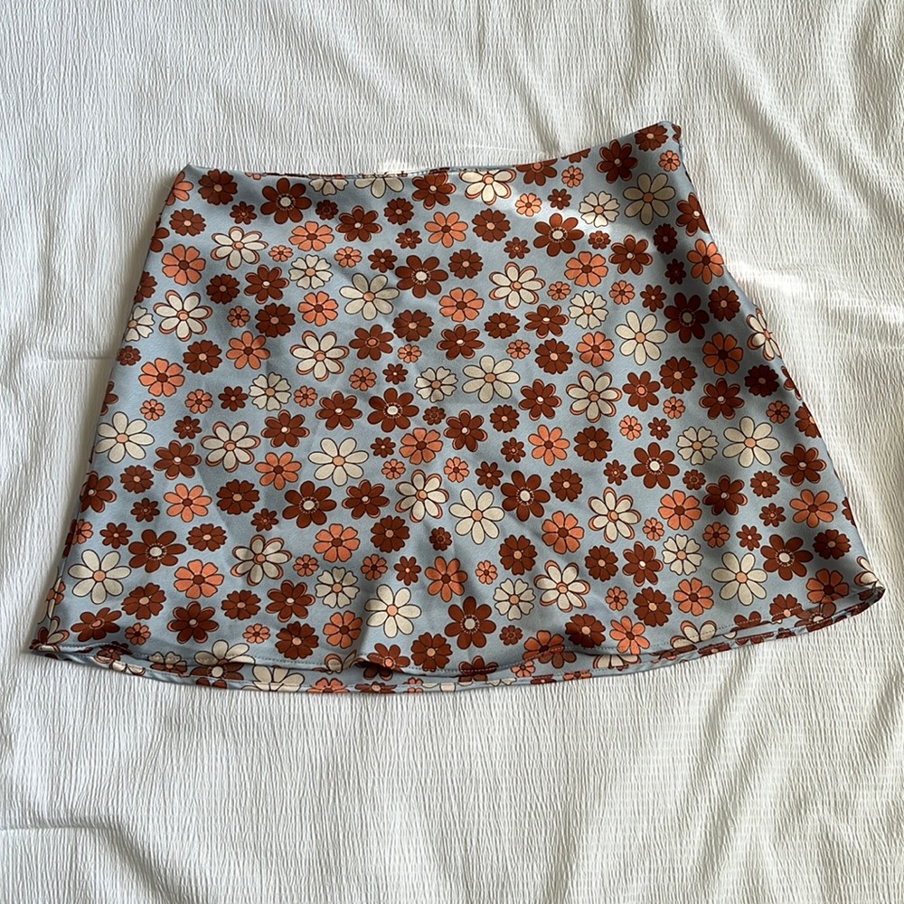 70s style flower skirt.